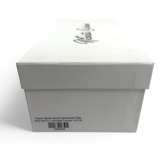 Nicoletta Carlone Irene Spiderweb Black Velvet Flats Womens US 8.5 EU 39 READ - Picture 9 of 11